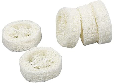 LALAFINA 5piezas Esponjas Lufa Natural Bandeja Jabón Organizador Baño Esponja Vegetal Lavar