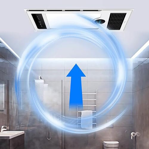 HAILM Badlüfter,Rohrventilator,Mit Fernbedienung Ventilator-Deckenleuchte,300 * 600 * 130Mm, Mit Temperatur-Anzeige Und Umgebender Beleuchtung