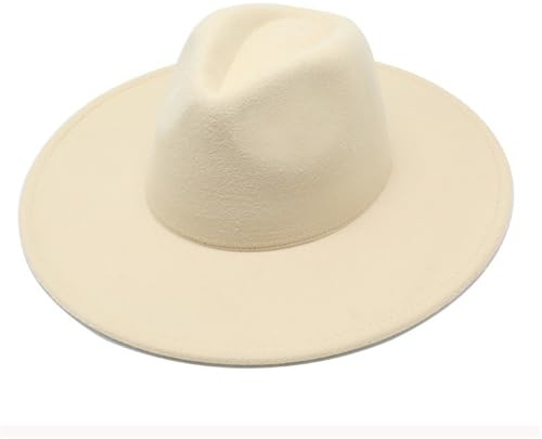 Fengyan Mütze, 9,5 cm breite Krempe, Fedora-Hut, klassisch, einfarbig, für Damen, britischer Stil, Filzhut, Herbst, Winter, Panama, Jazz