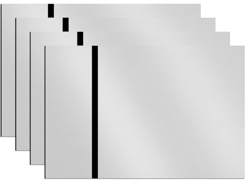 sculpfunDIY Lot de 4 panneaux miroir en acrylique argenté pour gravure laser, 20 x 30 cm surface métallique personnalisés pour la maison bureau magasin, miroir plaque argentée sculptée noire