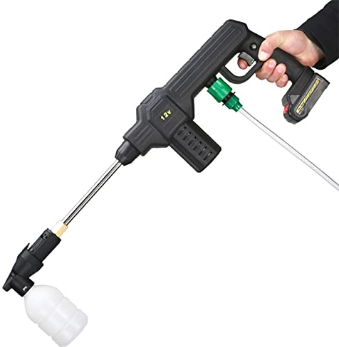 Nettoyeur Haute Pression sans Fil, 160 W 12 V Haute Pression sans Fil pour Lave-Auto par pulvérisation, Nettoyeur d'eau Puissant avec Batterie, Jet d'eau de Jardin, Deux Batteries