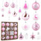 Aitsite 38 Pezzi Palline di Natale Rosa e Bianco, 6CM /3CM Palline Albero di Natale Decorazioni Natalizie per Albero, Palle di Natale in Plastica, Infrangibile Appendere Addobbi Natalizi