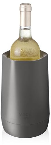Vacu Vin Hexo Wine Chiller - Reusable, 2-in -1 Wine Bottle Cooler - Graphite - Cooler Sleeve For Standard Size Bottles - Insulated Wine Bottle Chiller Made with Recycled Materials