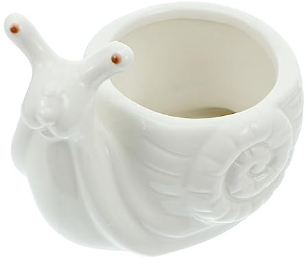 ORFOFE 2stücke Cartoon Snail Shaped Flower Pot Weißer Keramik Blumentopf Für Sukkulenten Kreative Tischdekoration Für Kleine Pflanzen Im Innenbereich Langlebig Und Praktisch