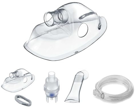 Accessoires Inhalateur Universels - Nébuliseurs Masque pour Enfants et Adultes, Réservoir, Embout buccal, Tube d'Air + Bandeau | Ensemble de Rechange Compatible, AITX WK-03
