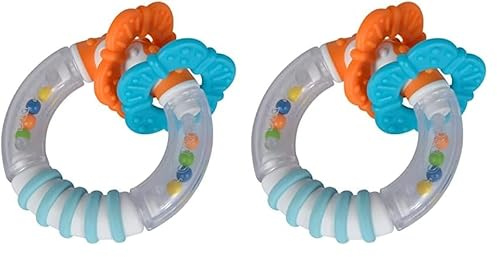 Simba 104010178 - ABC Touch Ringrassel, zum Greifen, Fühlen und Rasseln, 9cm (Packung mit 2)
