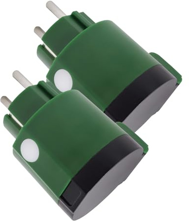 LED ATOMANT 2x Enchufe Wifi Exterior Redondo Verde 16A IP44 App Smart Life | Compatible con Alexa y Google Assistant, App Smart Life y Tuya