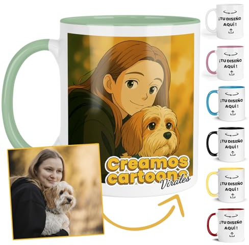 Kembilove Taza Personalizada Estilo Ghibli | Convierte Tu Foto en Dibujo Anime | Regalo Original con Efecto Cartoon | Diseño Único y Viral | Taza Cerámica 330ml | Carga Tu Imagen y Sorprende
