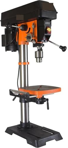 Taladro de Columna, Taladro de banco de hierro fundido de 12 pulgadas y 5 amperios con velocidad variable y luz de trabajo