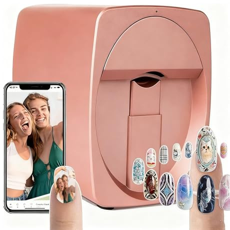 3D-Nageldrucker, Nagellackiermaschine, intelligenter digitaler Kunstdrucker, Kameraerkennung, über 1000 Designs, WLAN/DIY-Design/30 Sekunden schneller Druck & Aushärtung, for Salon & Zuhause