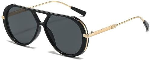 LOJUDI Oversized Pilot Sunglasses Womens Mens - Tinted Lens Retro Large Ladies Sun Glasses Trendy Shades with UV400 Protection