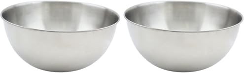 Fackelmann 28661 Bol à mixer en inox, Bol à mélanger, Saladier en métal, Acier inoxydable, 25 cm, Argent (Silver) (Lot de 2)