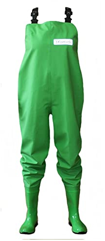 3Kamido Damen Wathose, Frau Fischerhose Anglerhose Matschhose Gartenhose BLAU und GRÜN, 36 37 38 39 40 41 42 EU, mit Tragetasche (37, Grün)