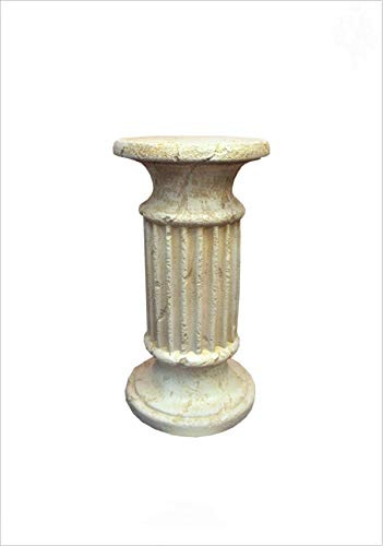 Antikes Wohndesign Griechische Blumensäule Blumenständer Säule Kordelsäule Podest Creme Beige H: 56,5m