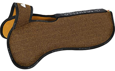 Acavallo Pad Widerristfreies Taschenkonfigurationspad, doppelseitig Filz | Farbe: Brown/Mustard | Größe: OneSize