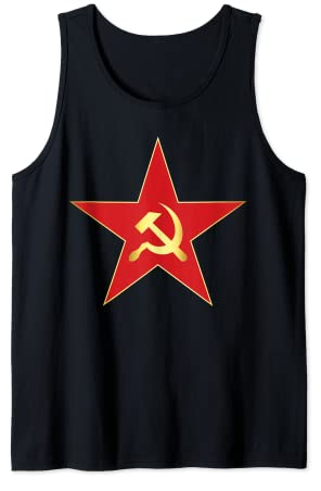 Roter, kräftiger Stern mit Hammer und Sichel. Tank Top