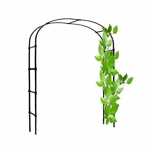 Arche Rosier Jardin En Métal,Treillis D'arche De Jardin Tonnelles,pour Plantes Grimpantes,Cadre En Acier Galvanisé Recouvert De Plastique De 2,4 Mètres，Résistant Aux Intempéries，pour Jardin Pelouse Ma
