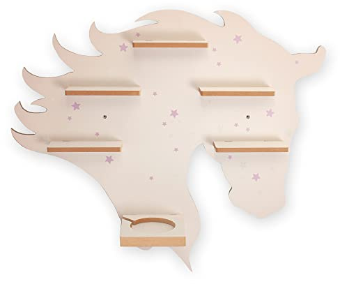Kreative Feder Regal „Pferd“ geeignet für Toniebox und Tonies inkl. 40 Metallplättchen für Flexible Befestigung der Tonie Figuren (Pferd)