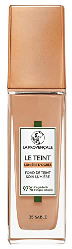 La Provençale Bio Le Fond de Teint Soin Lumière - 97% d'ingrédients d'origine naturelle - Couvrance Moyenne - Tous Types de Peaux - À l'Huile d'Olive Bio AOP Provence - Teinte : 35 Sable - 30 ml