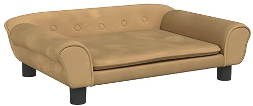 vidaXL Kindersofa, Couch für Kinder, Kindercouch mit runden Kanten, Kindersessel Minisofa Polstersofa Kindermöbel Sofa Kinderzimmer, Braun Samt
