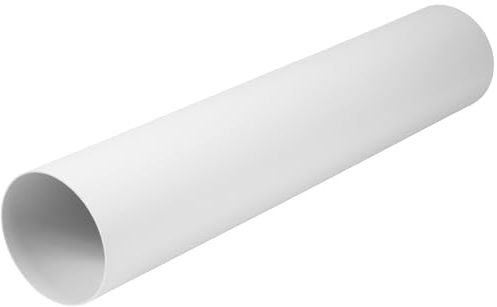 Repa Market Conduit de ventilation rond droit en plastique de 10 cm – 50 cm de long – Tuyau de rechange, extension, circulation d'air frais