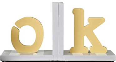 RUTAVM Buchstützen Buchstützen aus Holz mit Buchstaben, Buchstopper, Buchstopper, Schreibtisch-Organizer for Kinderbücher, gelbe Buchstützen for Kinder bücherstützen