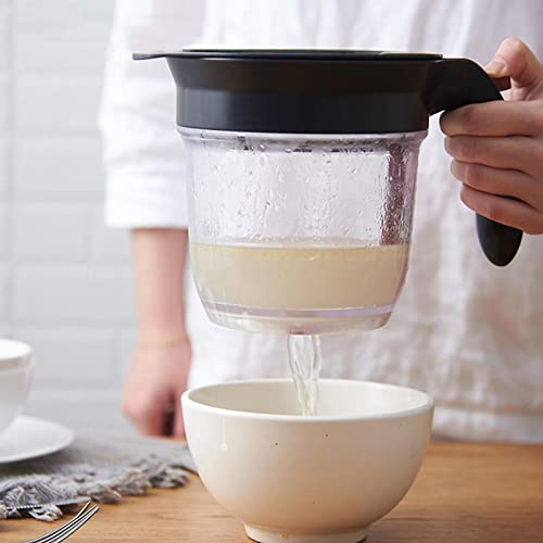 Huasean Gravy Fat Separator, Fat Separator with Bottom Release,Fat Separation Jug,Kitchen Cooking Fat Separator Food Strainer for Skimming Fat from Sauces and Soups