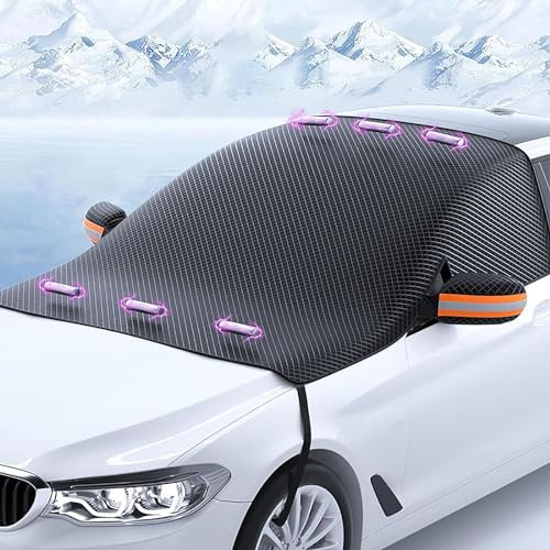 KAROB Car Windshield Snow Cover für Opel Combo/Commodore C/Corsa/Crossland X/Frontera 2000-2023, Faltbare Windschutzscheibenabdeckung Die Gegen, Schnee, EIS, Frost, Staub, Sonne,A