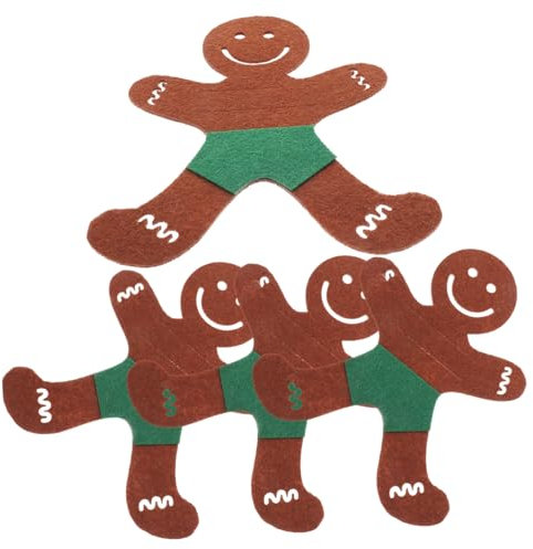 TOPBATHY 4stücke Teiliges Weihnachts-gingerbread-männer Besteckhalter Aus Festliche Tischdekoration Für Weihnachten Für Partys Und