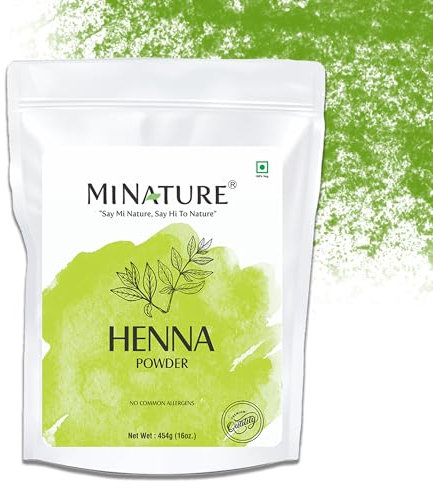 mi nature - Polvere di henné (Lawsonia inermis), colore naturale per capelli, polvere Mehandi per capelli, dal Rajasthan, senza conservanti, 454 g, pura e naturale, senza conservanti