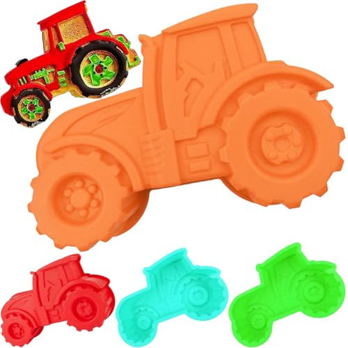 YEAPEAK Silikon Backform Traktor – 3D Traktor Backform & DIY Auto Kuchenform, Antihaft Traktormold Kuchenform für Bauernhof-Mottopartys, Brot & Pudding, Zufällige Farbe