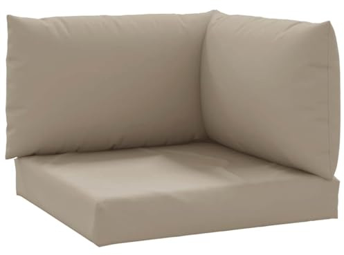 vidaXL Palettenkissen 3-TLG. Taupe Oxford-Gewebe
