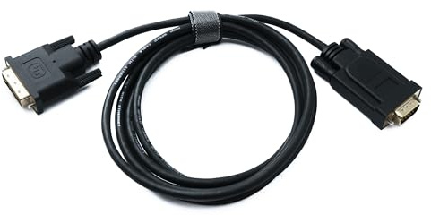 System-S Cable DVI D de 2 m 24+1 de 25 pines macho a VGA de 15 pines macho, adaptador de tornillo