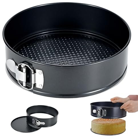 Lepat Non-Stick Spring Form Cake Tin, 6 Inch Round Cake Pan with Loose Base for Easy Release, Round Cake Tin for Baking Cheesecakes, PFOA Free, Grey Fridge and Freezer Safe