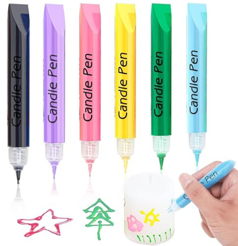 Bolosa Candle Pens for Candle Painting, Wax Pens for Candles Decorating and Painting DIY (6 Colours)