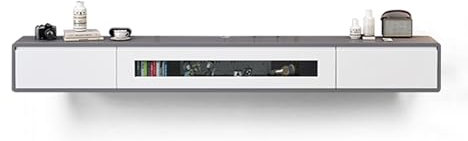 Floating Entertainment Center for up to 65 inch TVs, TV Wall Panel with Doors and Drawers, Floating TV Stand(160cm)