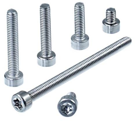 SECCARO Zylinderschraube M2 x 8 mm, Edelstahl V2A VA A2, ISO 14579 / DIN 912, TX/Innensechsrund, Vollgewinde, 20 Stück