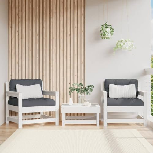 Iiaky Gartenstühle 2 STK. Garten StüHle Relaxsessel Garten Gartensessel Outdoor GartenstüHle Weiß Massivholz Kiefer