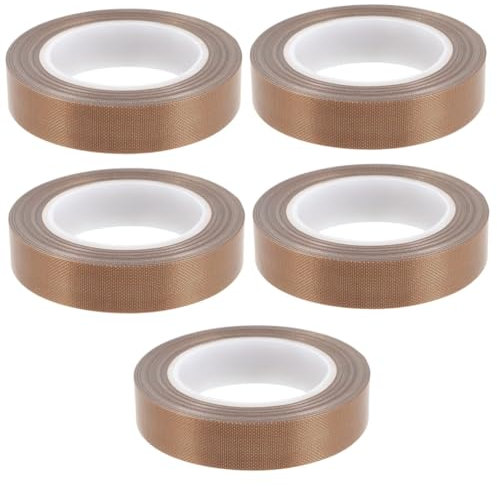 MUCKLILY 5rollen Ptfe Klebeband Hochtemperaturbeständiges Isolierband Für Vakuumiermaschinen Langlebig Und Altersbeständig Für Heizungsanwendungen Und