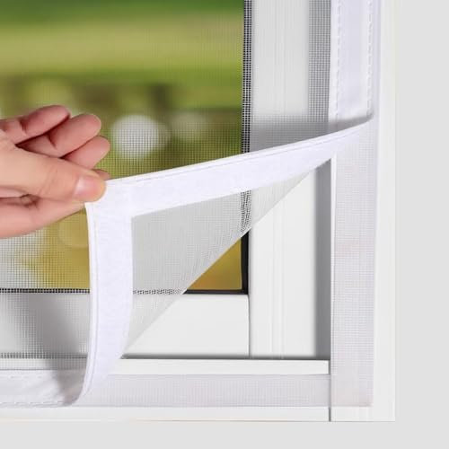 Mückenschutz Fenster Wohnzimmer 200x200cm Weiß Fliegengitter Dachfenster Kippfenster Fliegengitter Rollo ohne bohren Fliegengitter Fenster Insektenschutz Fenster