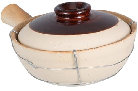 MAGICLULU Big Clay Cooking Pot for Soups Stews Mexican Clay Casserole Lid Ceramic Cookware