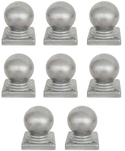 Chapeau de clôture 8 X capuchon de clôture sphérique, embouts de poteau de clôture protecteur, embout de poteau de boule de clôture de terrasse de jardin galvanisé(40x40mm)