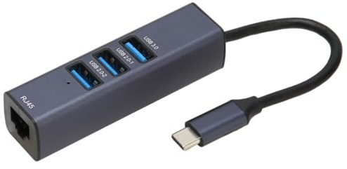 Begchy Adaptador USB C A Ethernet Puerto RJ45 Gigabit Ethernet Hub USB C 4 en 1 con Orificio de Almacenamiento para Computadoras Portátiles