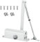 Erme - Porta automatica regolabile con fermo (30-65 kg) / Molla per porta con sistema idraulico/chiudiporta automatica/spostamento chiusura porta/ammortizzatore porta (argento)