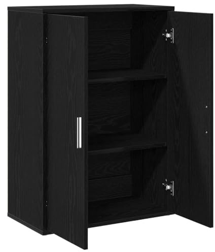 vidaXL Sideboard Svart Ek 60 x 31 x 84 cm Konstruerat trä, Modern, hållbar skänk för matplatsen, praktisk och mångsidig med rektangulära hyllor