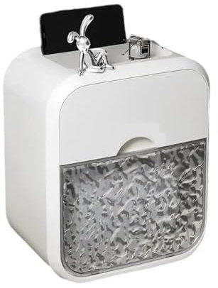 Taschentuchbox-Hülle - An der Wand montierte Taschentuchbox, kein Stanzen, an der Wand hängender Taschentuchhalter, Taschentuchspender-Boxhalter for das Badezimmer zu Hause Kosmetiktücher-Hülle(Weiß)
