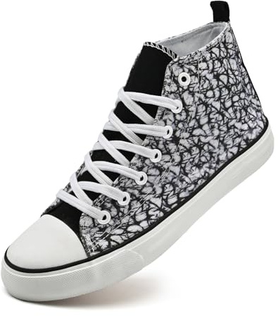 sharllen High Top Trainers Women Canvas Sneakers Ladies Laceup Pumps Shoes | Non-Slip, Breathable, Lightweight, Ladies Casual Plimsolls Tennis Shoes for Men Women
