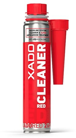XADO RED CLEANER Gasoline 250 ml – Kraftstoffsystemreiniger für Benzinmotoren, Einspritzdüsen & Ventile, Kohlenstoffablagerungen Entferner, Ethanol-Kraftstoff sicher, Motorleistung Booster