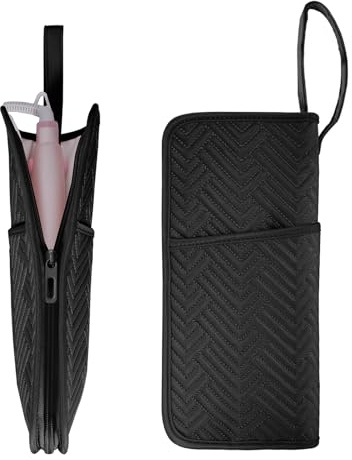 SITHON Hot Iron Holder & Mat, Heat Resistant Hair Tools Travel Bag Portable Hot Tools Organizer Cover Pouch for Curling Irons, Hair Straightener, Flat Irons and Styling Tools (Bag Only) (Black)
