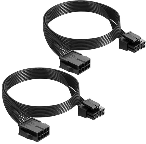 Cable de ExtensióN Pcie de 8 Pines, Paquete de 2 Cables de ExtensióN de Alimentación PCI Express, Cable de AlimentacióN de 30 Cm de Placa Base Atx A CPU de 8 Pines + 4 Pines Para Fuente de Alimentació